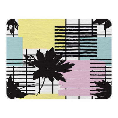 Andrew Lee Geometric Shape & Leaf Print (Blanket) / Default Title from B&Q