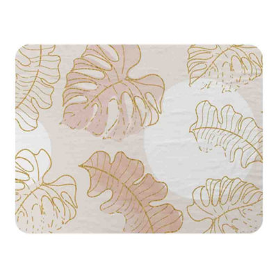 Andrew Lee Botanical Leaves Line Art & Watercolour Blanket / Default Title from B&Q