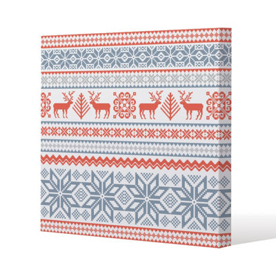 Andrew Lee Christmas Background With Deer (Canvas) / 101 X 101 X 4Cm from B&Q