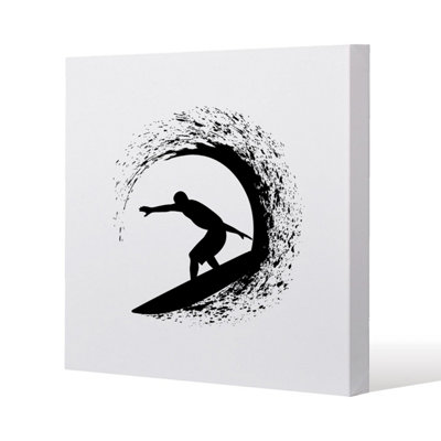 Andrew Lee Surfer Silhouette (Canvas Print) / 101 X 101 X 4Cm from B&Q