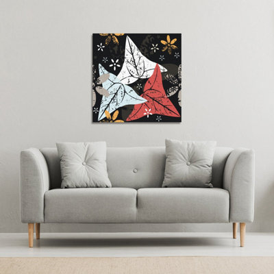 B&Q -  Leaves And Flowers. Autumn Pattern (Canvas Print) / 101 X 101 X 4Cm