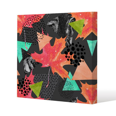 Andrew Lee Maple Leaf Geometrics (Canvas Print) / 101 X 101 X 4Cm from B&Q