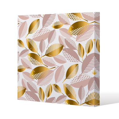 Andrew Lee Pastel Rose And Gold Autumn (Canvas Print) / 101 X 101 X 4Cm from B&Q