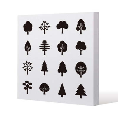 Andrew Lee Tree Silhouette Illustrations (Canvas Print) / 101 X 101 X 4Cm from B&Q