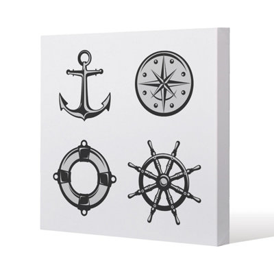 Andrew Lee Nautical Icons (Canvas Print) / 101 X 101 X 4Cm from B&Q