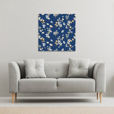 Andrew Lee Blue & Yellow Bunches (Canvas Print) / 101 X 101 X 4Cm from B&Q