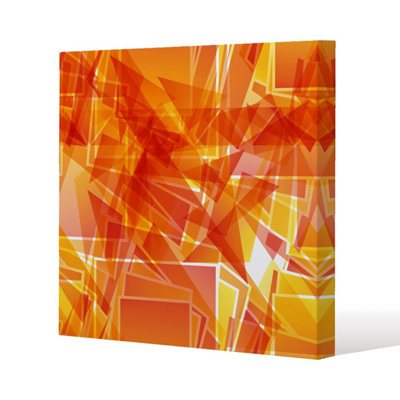 Andrew Lee Orange Geometric (Canvas Print) / 101 X 101 X 4Cm from B&Q