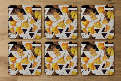 Andrew Lee Orange Flowers And Triangles (Coaster) / Default Title from B&Q