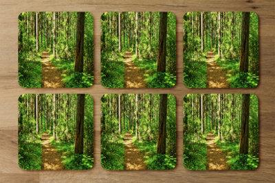Andrew Lee Forest Trail Scene. Woodland Path (Coaster) / Default Title from B&Q