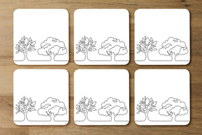 Andrew Lee Line Drawing Of Trees (Coaster) / Default Title from B&Q