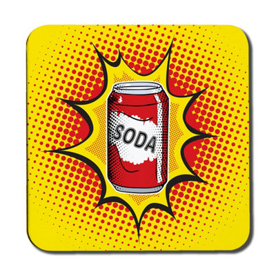 Andrew Lee Drink Soda Fast Food Vector Illustration In Pop Art Retro Style (Coaster) / Default Title from B&Q