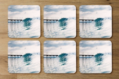 Andrew Lee Ocean Ideal Wave In Ocean. Breaking Blue Waves (Coaster) / Default Title from B&Q