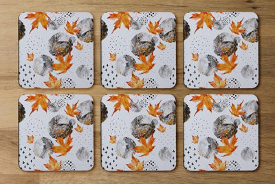 Andrew Lee Maple Leaves & Marbled Circles (Coaster) / Default Title from B&Q