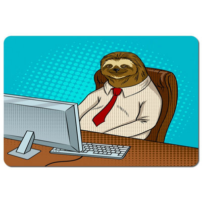 Andrew Lee Sloth Animal Office Worker Pop Art Retro (Placemat) / Default Title from B&Q