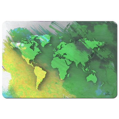 Andrew Lee World Map Yellow And Green (Placemat) / Default Title from B&Q