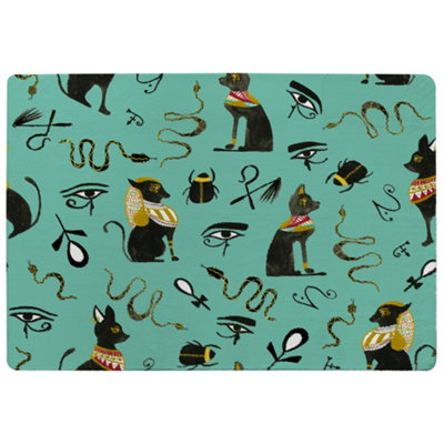 Benjamin Tate Design Hand Painting AbstractAncient Egypt Horus Eye Signs Designer Special Soft Home Rug from B&Q
