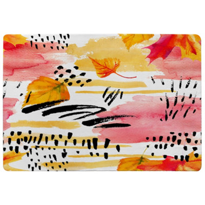 Benjamin Tate Design Abstract Fall Seamless Pattern In Bright Autumn Colours Designer Special Soft Home Rug from B&Q