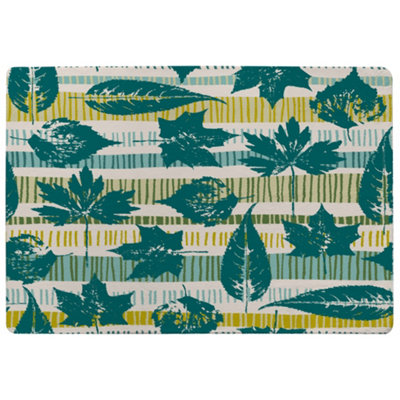 Benjamin Tate Design Autumn Seamless Pattern With Leaves On Geometric Background Designer Special Soft Home Rug from B&Q