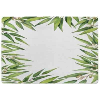 Benjamin Tate Design Leaves Border Designer Special Soft Home Rug from B&Q