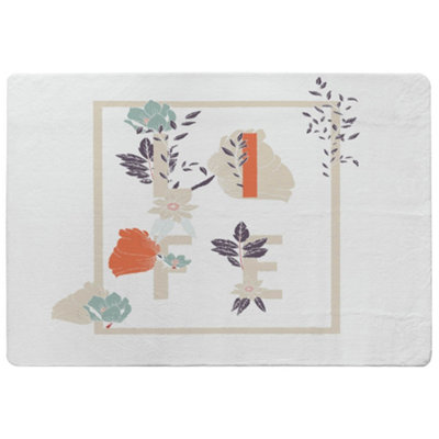 Benjamin Tate Design Life & Flowers Designer Special Soft Home Rug from B&Q