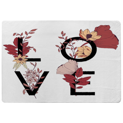 Benjamin Tate Design Love Typography Designer Special Soft Home Rug from B&Q