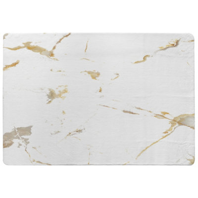 Benjamin Tate Design Gold Marble Designer Special Soft Home Rug from B&Q