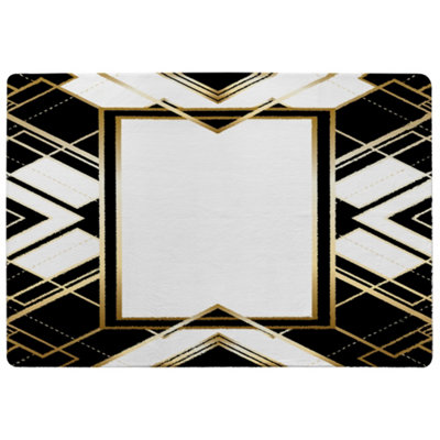 Benjamin Tate Design Art Deco Frame Designer Special Soft Home Rug from B&Q