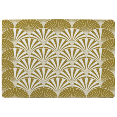 Benjamin Tate Design Golden Semi Circles Designer Special Soft Home Rug from B&Q