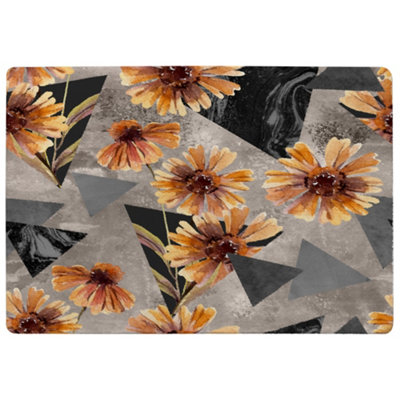 Benjamin Tate Design Geometric Floral Shapes Designer Special Soft Home Rug from B&Q