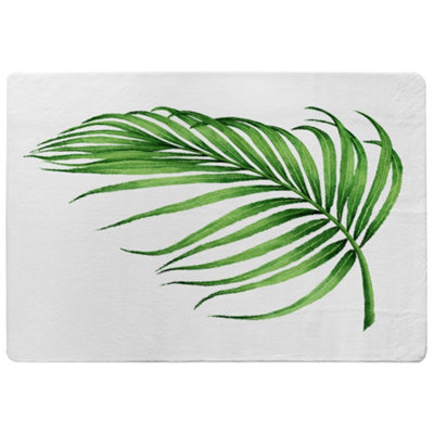 Benjamin Tate Design Botanical Leaf Designer Special Soft Home Rug from B&Q