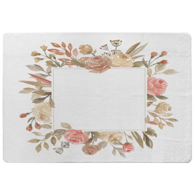 Benjamin Tate Design Flower Border Designer Special Soft Home Rug from B&Q