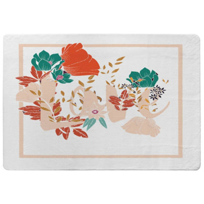 Benjamin Tate Design Love & Flowers Designer Special Soft Home Rug from B&Q