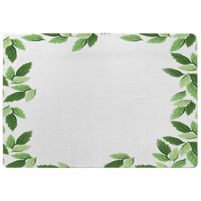 Benjamin Tate Design Green Border Designer Special Soft Home Rug from B&Q