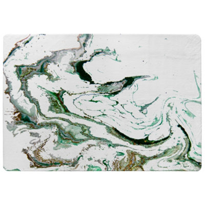 Benjamin Tate Design Green Marble Designer Special Soft Home Rug from B&Q