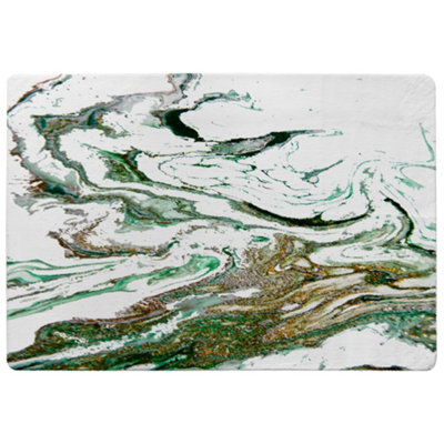 Benjamin Tate Design Green & Gold Marble Designer Special Soft Home Rug from B&Q