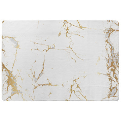 Benjamin Tate Design Golden Marble Designer Special Soft Home Rug from B&Q