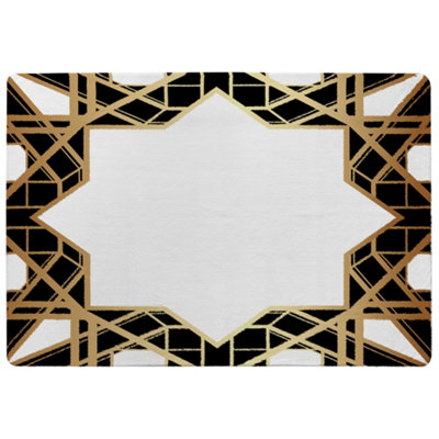 Benjamin Tate Design Art Deco Star Border Designer Special Soft Home Rug from B&Q