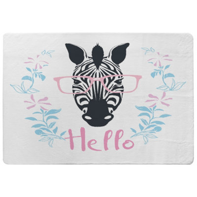 Benjamin Tate Design Hello Zebra Designer Special Soft Home Rug from B&Q