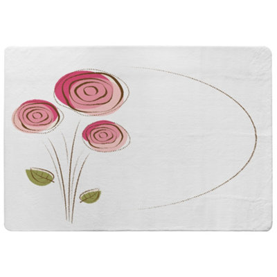 Benjamin Tate Design Rose Drawing Designer Special Soft Home Rug from B&Q