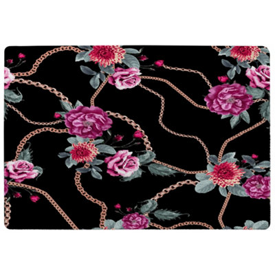 Benjamin Tate Design Chain And Flowers Pattern Designer Special Soft Home Rug from B&Q