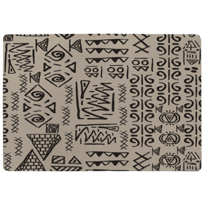 B&Q -  Striped Egyptian Theme With Ethnic And Tribal Motifs Designer Special Soft Home Rug