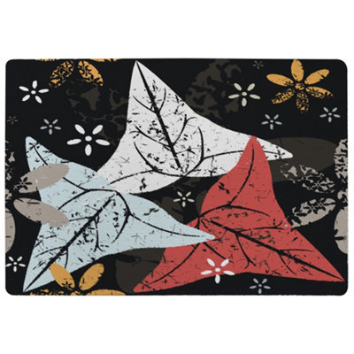 Benjamin Tate Design Leaves And Flowers. Autumn Pattern Designer Special Soft Home Rug from B&Q