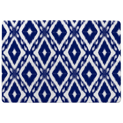Benjamin Tate Design Tribal Art Ikat Ogee In Traditional Classic Blue Designer Special Soft Home Rug from B&Q