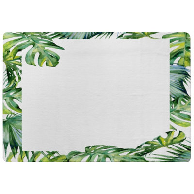 Benjamin Tate Design Botanical Leaves Border Designer Special Soft Home Rug from B&Q