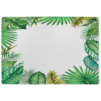 Benjamin Tate Design Tropical Leaves Designer Special Soft Home Rug from B&Q