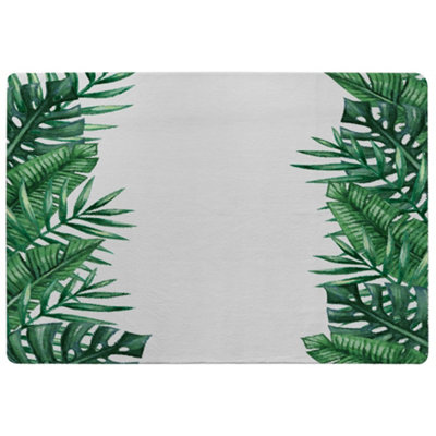 Benjamin Tate Design Half Botanical Border Designer Special Soft Home Rug from B&Q