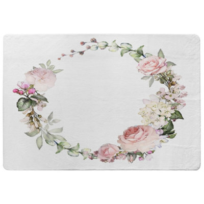 Benjamin Tate Design Watercolour Flowers Designer Special Soft Home Rug from B&Q