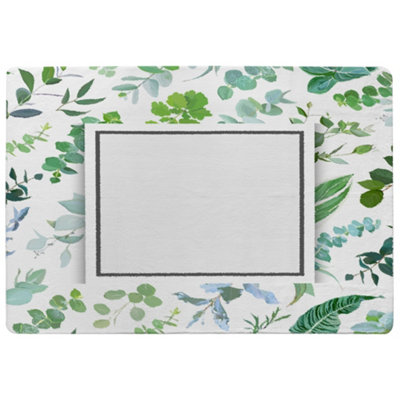 Benjamin Tate Design Green Leaves Designer Special Soft Home Rug from B&Q