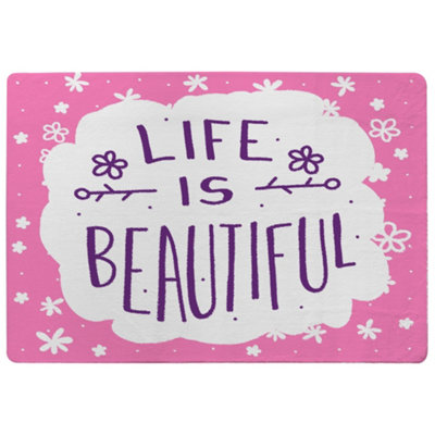 Benjamin Tate Design Life Is Beautiful Designer Special Soft Home Rug from B&Q