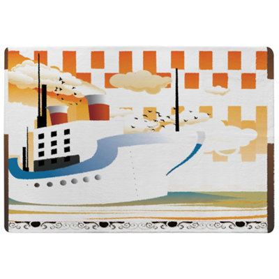 Benjamin Tate Design Art Deco Ship Designer Special Soft Home Rug from B&Q